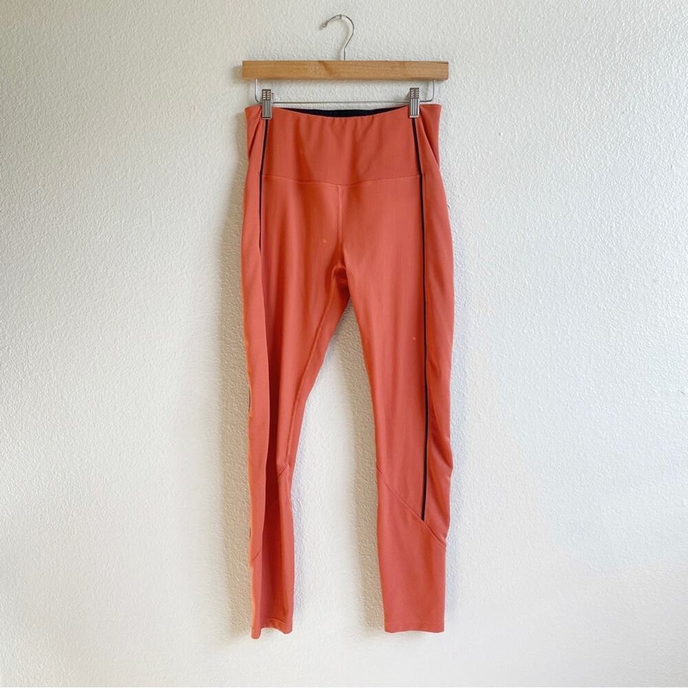 Zyia Burnt Orange Ribbed Premium Leggings 7/8 Length Plus Size 14-16 - Picture 3 of 12